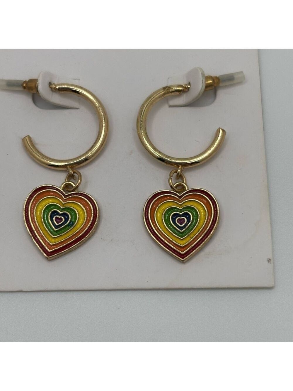 Gold Heart Hoop Earrings